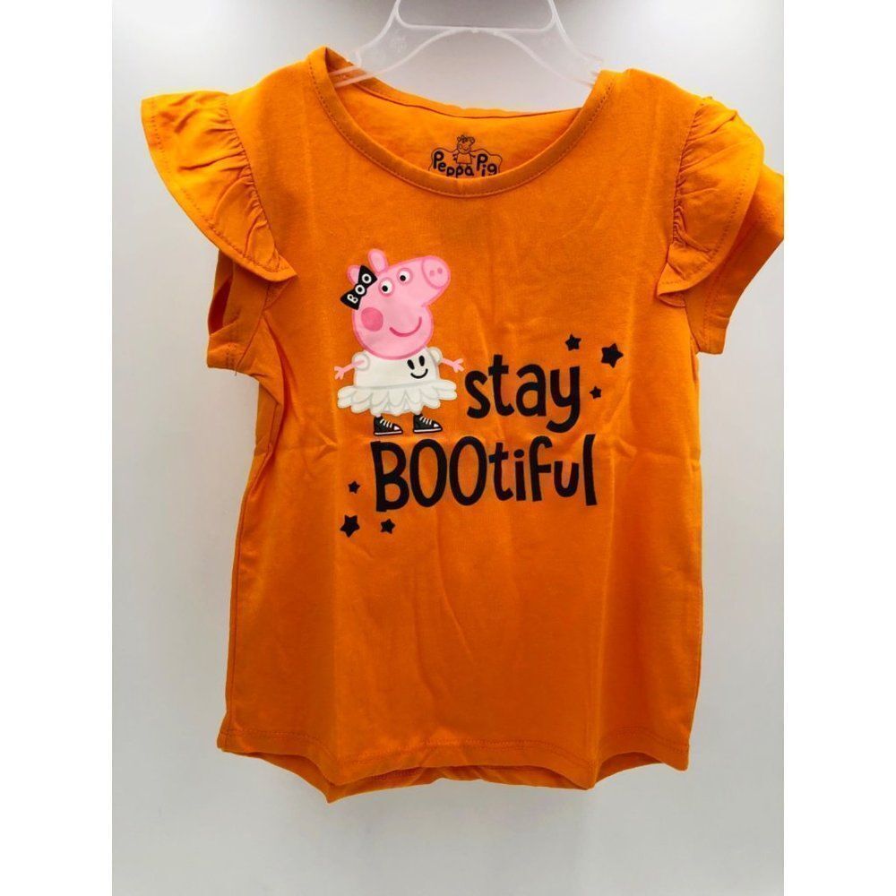 NWT Peppa Pig Stay Bootiful‎ Toddler Girl Graphic Short Sleeve Tshirt Size 4T